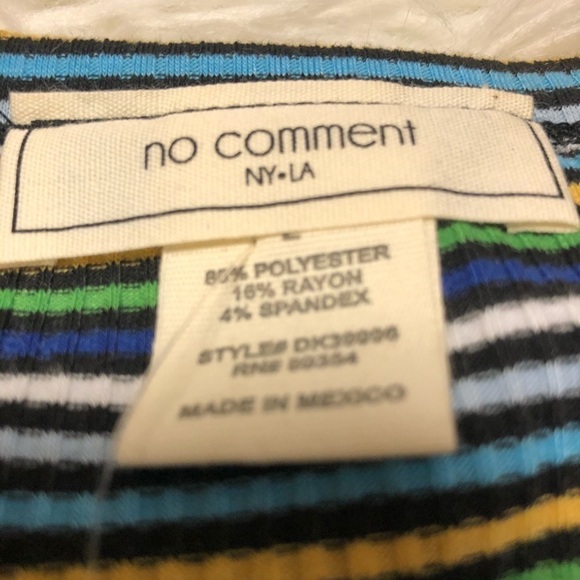 NO COMMENT STRIPED TOP - Picture 4 of 4